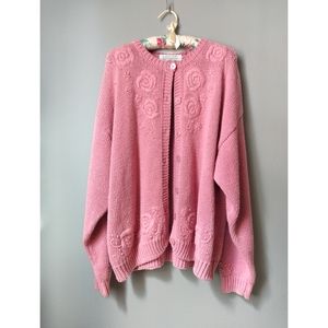 Vintage Karen Scott Hand Embroidered Knit Sweater